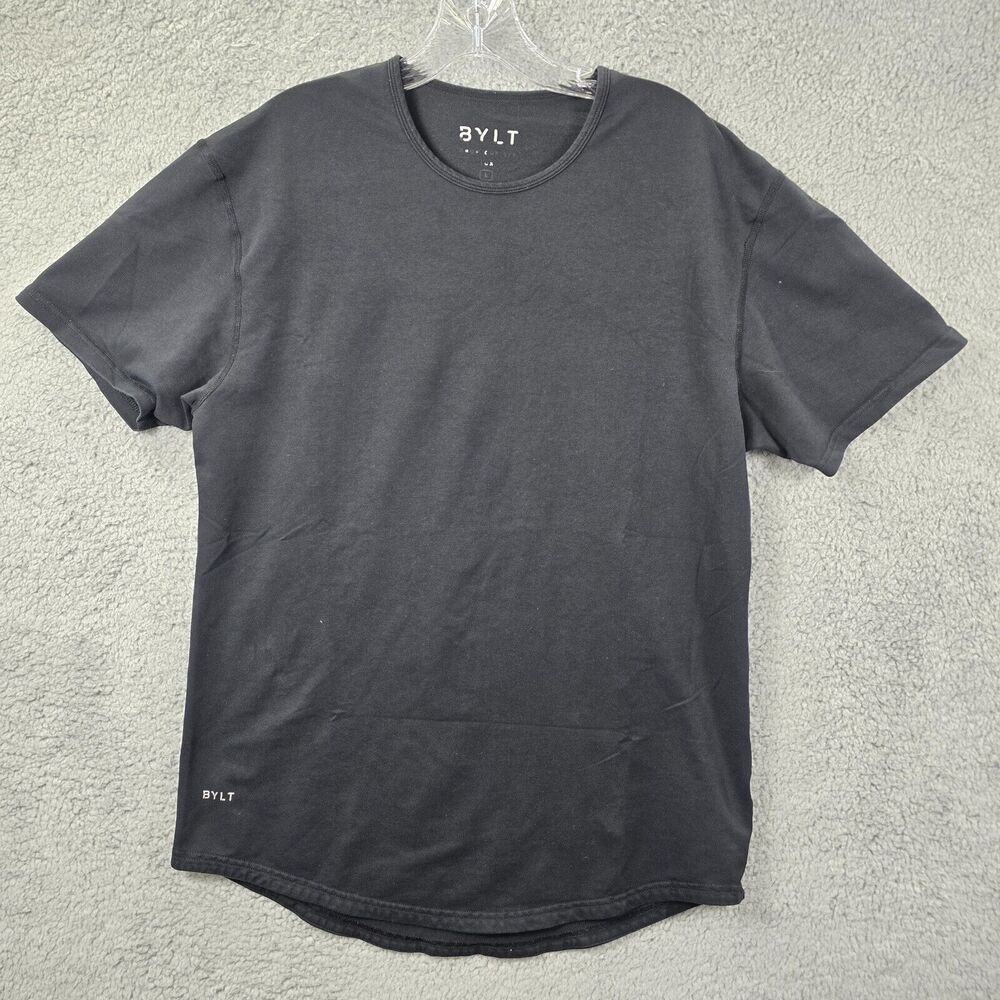BYLT Drop Cut Performance Men's Black Short Sleeve T-Shirt Size L